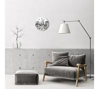 Orologio Da Parete fi 30 cm Vetro Temperato Decorazione Monumenti grigio