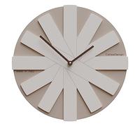 Orologio da parete Fiocco, rotondo (26 cm/10") in MDF per la cucina. Moderno e silenzioso. Meccanismo affidabile tedesco al quarzo. (Lino)