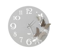 Orologio da parete fiori e farfalle Piccolo richiami la primavera Diametro 45 cm colore Bianco marmo e sabbia