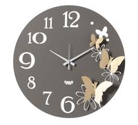 Arti & Mestieri Orologio da parete fiori e farfalle Piccolo ispirato alla natura, design 100% Made in Italy, diametro 45 cm (Fango e oro laccato)