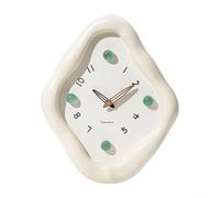 Orologio da parete geometrico, 30,5 cm, moderno, silenzioso, con angoli arrotondati, materiale ABS, per decorare casa, ufficio, soggiorno (macchie bianche)