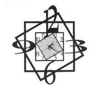 Orologio da parete Geometrico FORUM Quattro quadrati sovrapposti Dimensioni 47x h50 cm colore Nero e bianco marmo