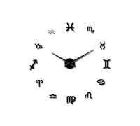 Orologio da parete gigante fai da te 3D a specchio con numeri grandi, design moderno, simboli grafici, adesivo, fai da te, senza cornice, enorme orologio da parete (nero, 68,6 cm)