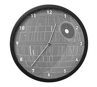 Orologio da Parete Glow In The Dark Death Star Merchandise Ufficiale Star Wars, Decorazione Illuminante Include Adesivi da Parete, Decorazione per Camere Bambini, Alimentato a Batterie