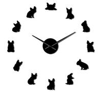 通用 Orologio da parete grande Bulldog francese Francia Cane domestico Modern Large Modern Mirror wall decor B-37