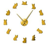 通用 Orologio da parete grande Bulldog francese Francia Cane domestico Modern Large Modern Mirror wall decor G-27