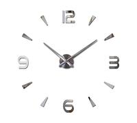 Orologio da parete grande senza cornice muto 825D Sticke, orologio da parete grande Orologi ad ago al quarzo 3D fai da te Adesivi a specchio acrilico Orologi Soggiorno Decorazioni for la casa (Colore
