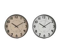 Orologio da Parete Home ESPRIT Bianco Beige PVC 30 x 4 x 30 cm [2 Unità]