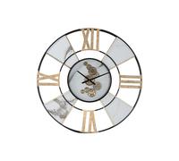 Orologio da Parete Home ESPRIT Bianco Nero Dorato Metallo 142 X 9 X 142 cm