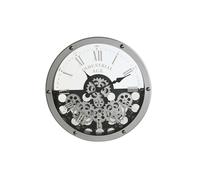 Orologio da Parete Home ESPRIT Nero Argentato Metallo Cristallo Ingranaggi 52