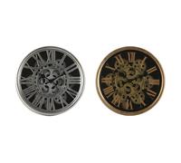 Orologio da Parete Home ESPRIT Nero Dorato Argentato Metallo Cristallo 25 x 6