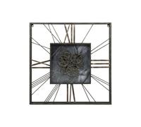 Orologio da Parete Home ESPRIT Nero Dorato Metallo Cristallo 80 x 8 x 80 cm