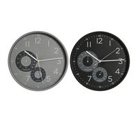 Orologio da Parete Home ESPRIT Nero Grigio PVC 30 x 4,7 x 30 cm [2 Unità]