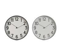 Orologio da Parete Home ESPRIT Nero Grigio PVC 30 x 4 x 30 cm [2 Unità]