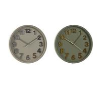 Orologio da Parete Home ESPRIT Verde Grigio PVC Città 30 x 4 x 30 cm [2 Unità