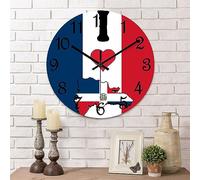 Orologio da parete "I Love My Country,Repubblica Dominicana", 38 cm, mappa della Repubblica Dominicana, orologio da parete moderno rotondo silenzioso orologio da parete facile da leggere decorazione