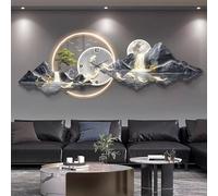 Orologio da parete in 3D con luce a LED, decorazione da parete con paesaggio montano illuminato con cristallo acrilico artigianale per soggiorno