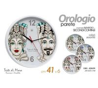 Orologio da Parete in Abs Tondo Testa Di Moro 41 cm 3 Colori