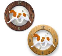Orologio Da Parete In Legno Con Placca Per Cane Brittany Spaniel Arancione
