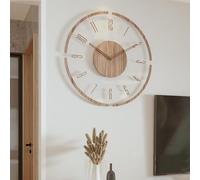 Orologio da parete in legno, silenzioso, senza ticchettio, design rotondo per la casa, ideale per soggiorno e camera da letto, diametro 30 cm, quadrante in acrilico