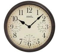 Orologio da parete in metallo con termometro, barometro ed igrometro AMS 943