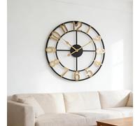 Orologio da parete in metallo per esterni, design vintage, meccanismo silenzioso, resistente alle intemperie, per un uso a lungo termine in giardino, cucina, camera da letto o ufficio (G)