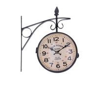 Orologio da parete in metallo stile vintage bifacciale stazione OLD TOWN LONDON