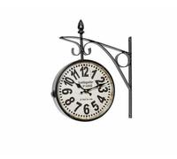Orologio da parete in metallo stile vintage bifacciale stazione PARIGI