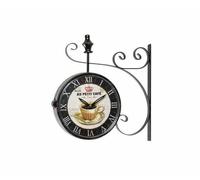 Orologio da parete in metallo stile vintage bifacciale stazione PARIGI CAFFE