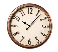 Orologio da Parete in PVC Silenzioso Stile Vintage Bronzato Numeri in Rilievo 46x46x5 cm