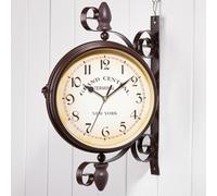 Orologio da parete in stile vintage Grand Station, decorazione su entrambi i lati della stazione ferroviaria