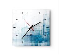 ARTTOR Orologio da Parete in Vetro 3D Astrazione Tecnologia 30x30cm Piccolo Moderno Orologio da Muro Per Casa Cucina Soggiorno Silenzioso Wall Clock Decorazione Orologio da Appendere - C3AC30x30-5201
