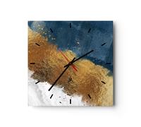 Orologio da Parete in Vetro 30x30cm Art Deco Pezzo Moderno Moderno Silenzioso