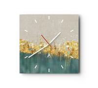 Orologio da Parete in Vetro 30x30cm Art Deco Pezzo Pastello Moderno Silenzioso