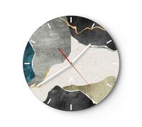 Orologio da Parete in Vetro 30x30cm Astrattismo Art Deco Pezzo Silenzioso