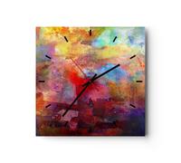 Orologio da Parete in Vetro 30x30cm astrazione moderna Moderno Silenzioso
