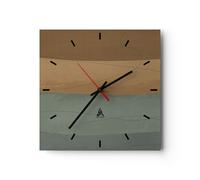 Orologio da Parete in Vetro 30x30cm Astrazione Oro Verde Moderno Silenzioso