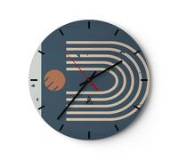 Orologio da Parete in Vetro 30x30cm Astrazione Stadio Moderno Moderno Silenzioso