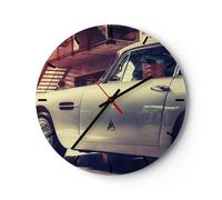 Orologio da Parete in Vetro 30x30cm auto garage Moderno Silenzioso Decorazione