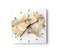Orologio da Parete in Vetro 30x30cm Bacio coppia amore Moderno Silenzioso