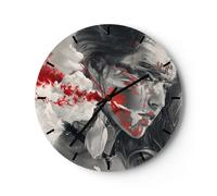 Orologio da Parete in Vetro 30x30cm donna faccia arte Moderno Silenzioso