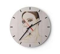 Orologio da Parete in Vetro 30x30cm Donna Silenzio Fiore Moderno Silenzioso