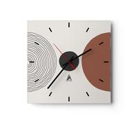 Orologio da Parete in Vetro 30x30cm Figure forme geometria Moderno Silenzioso