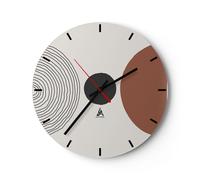 Orologio da Parete in Vetro 30x30cm Figure forme geometria Moderno Silenzioso