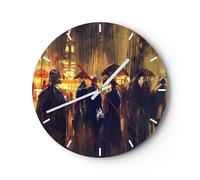 Orologio da Parete in Vetro 30x30cm gente pioggia così Moderno Silenzioso