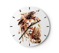 Orologio da Parete in Vetro 30x30cm illustrazione intelligente re leone