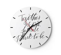 Orologio da Parete in Vetro 30x30cm Insieme il nostro il posto Silenzioso