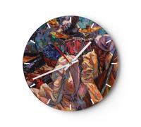 Orologio da Parete in Vetro 30x30cm jazz musica banda Moderno Silenzioso