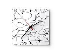 Orologio da Parete in Vetro 30x30cm Linea niente modello Moderno Silenzioso