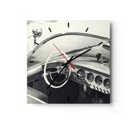 Orologio da Parete in Vetro 30x30cm Lusso barca bianco e nero Moderno Silenzioso